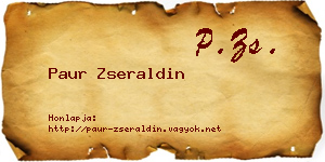 Paur Zseraldin névjegykártya